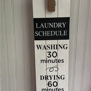 Laundry Schedule Wall Decor in Black and White